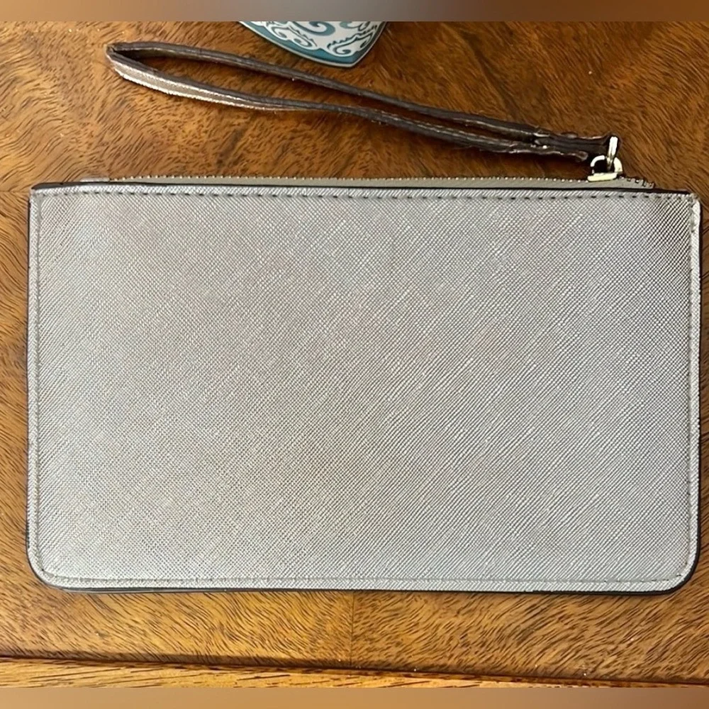 Kate Spade Silver Metallic Wristlet Pouch